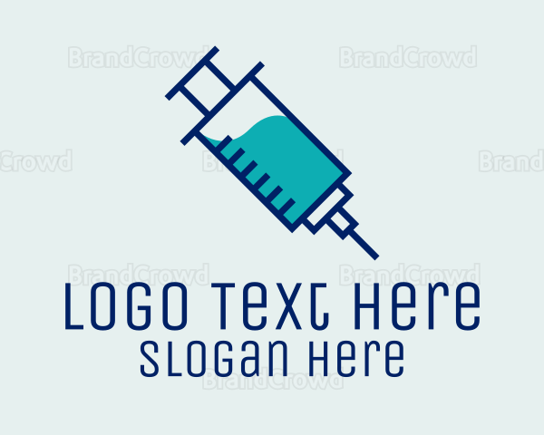 Blue Vaccine Needle Logo