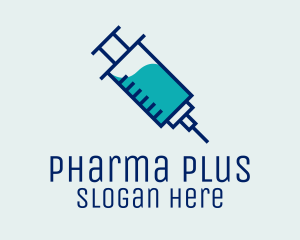 Drugs - Blue Vaccine Needle logo design