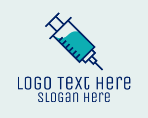 Hospital - Blue Vaccine Needle logo design