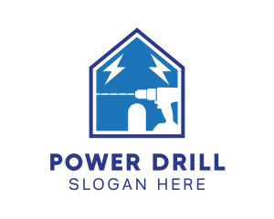 Home Repair Power Drill logo design