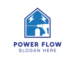 Home Repair Power Drill logo design