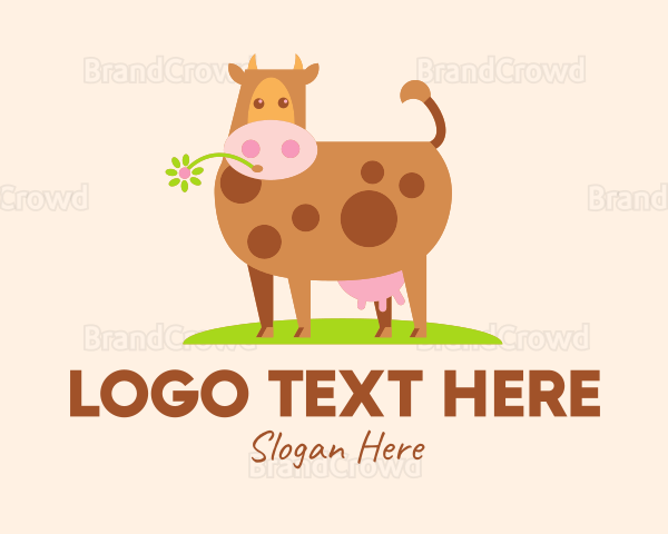 Farm Cartoon Cow Logo