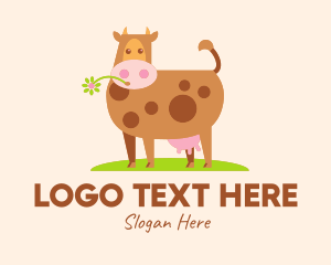 Ranch - Farm Cartoon Cow logo design