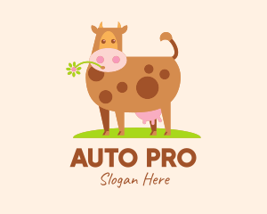 Livestock - Farm Cartoon Cow logo design