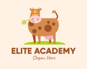 Meat - Farm Cartoon Cow logo design