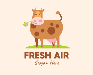 Farm Cartoon Cow logo design