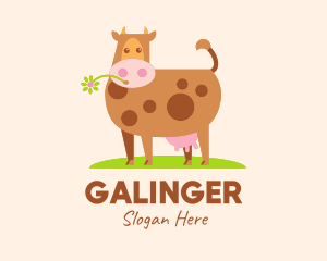 Dairy Farm - Farm Cartoon Cow logo design