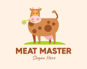 Farm Cartoon Cow logo design