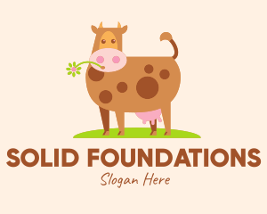Cattle - Farm Cartoon Cow logo design