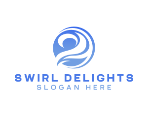 Water Wave Swirl logo design