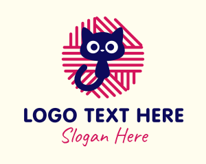Loom - Kitty Yarn Ball logo design