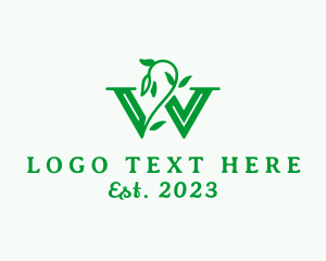 Herb - Vine Plant Letter W logo design