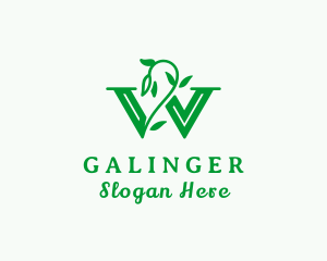 Vine Plant Letter W Logo