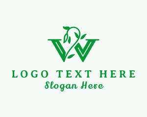 Vine Plant Letter W Logo