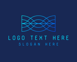 Telecommunication - Blue Infinity Wave logo design
