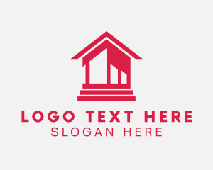 Office Space - Modern Red House logo design