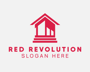 Modern Red House logo design