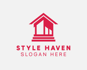 Hostel - Modern Red House logo design