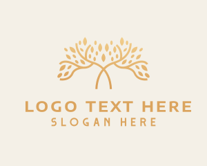 Gold - Tree Organic Farming logo design