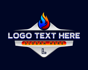 Fuel - Heating Cooling Flame logo design