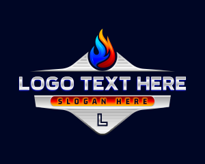 Industrial - Heating Cooling Flame logo design