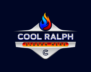 Heating Cooling Flame logo design