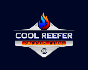 Heating Cooling Flame logo design