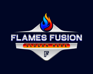 Heating Cooling Flame logo design