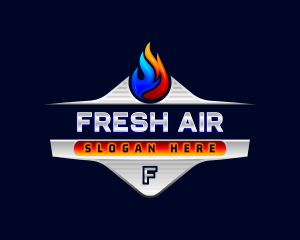 Heating Cooling Flame logo design