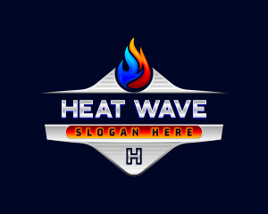 Heat - Heating Cooling Flame logo design