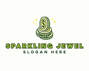 Money Coin Sparkle logo design