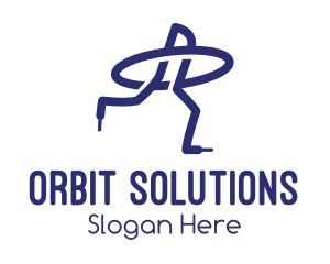 Blue Shoelace Orbit  logo design