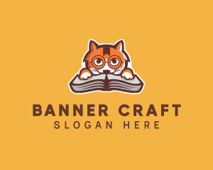 Cat Book Learning logo design