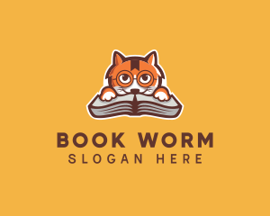 Read - Cat Book Learning logo design