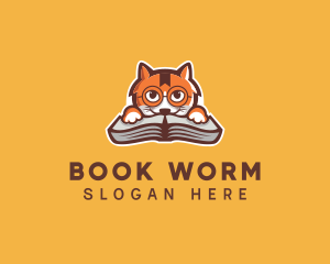 Book - Cat Book Learning logo design