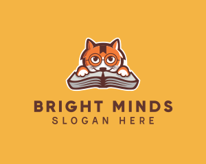 Study - Cat Book Learning logo design