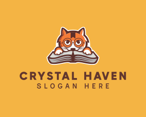 Cat Book Learning logo design