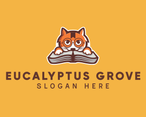 Cat Book Learning logo design