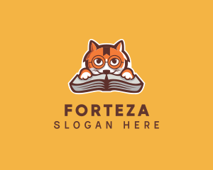 Cat Book Learning logo design