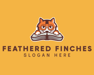 Cat Book Learning logo design