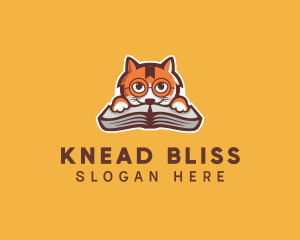 Cat Book Learning logo design