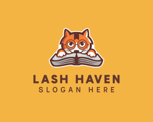 Cat Book Learning logo design