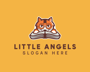 Cat Book Learning logo design