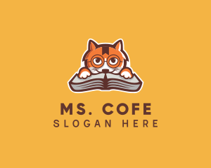 Cat Book Learning logo design