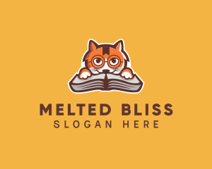 Cat Book Learning logo design