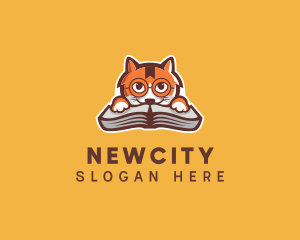 Cat Book Learning logo design