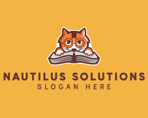 Cat Book Learning logo design