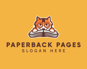 Book - Cat Book Learning logo design