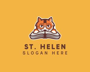 Cat Book Learning logo design