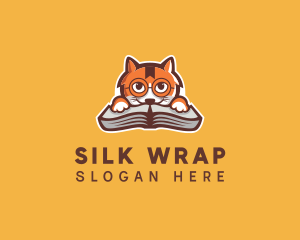 Cat Book Learning logo design